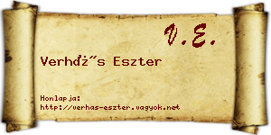 Verhás Eszter névjegykártya